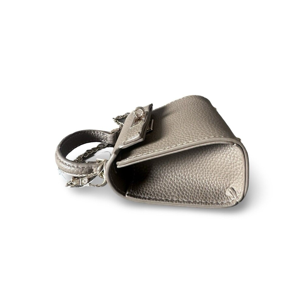 Classic Pebbled Leather Crossbody Mini Bag in Light Gray - Picture 2 of 11